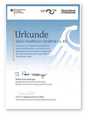 Urkunde Deutschland-Stipendium