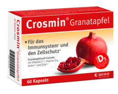 Bereits zwei Kapseln entsprechen der vergleichbaren Menge bioaktiver Vitalstoffe wie in Glas frischer Granatapfelsaft. Mit Vitamin C, D3, Selen und Zink.