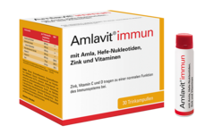 Amlavit® immun mit Amlaextrakt und Hefe-Nukleotiden. Die immunaktiven Mikronährstoffe Zink, Vitamin C und D unterstützen Ihr Immunsystem auf einfache Weise, damit Sie kommende Herausforderungen fit und vital meistern können.