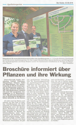 Die Glocke Zeitungsartikel Apothekergarten