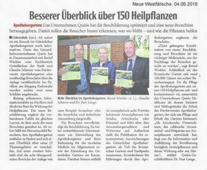 NW Zeitungsartikel Apothekergarten